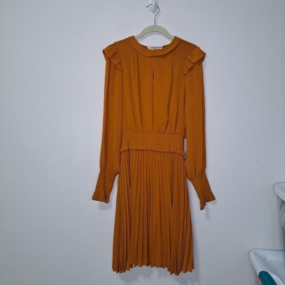 Rag & bone long sleeve smocked mini dress pumpkin medium NWT - Picture 5 of 9